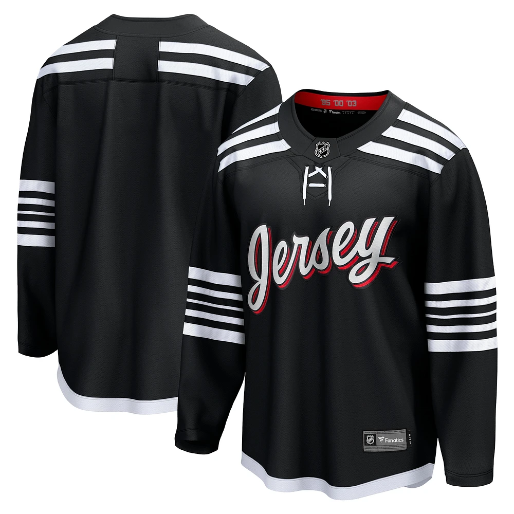 Maillot noir de l'équipe alternative Premier Breakaway des Devils du New Jersey marque Fanatics pour hommes