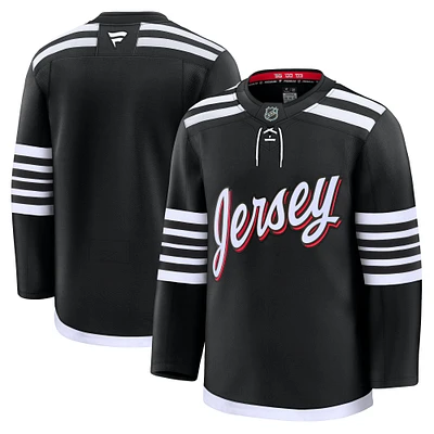 Maillot de qualité supérieure alternatif noir New Jersey Devils Fanatics pour hommes