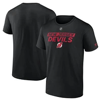 Men's Fanatics  Black New Jersey Devils Authentic Pro Core Primary T-Shirt