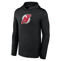 Men's Fanatics  Black New Jersey Devils Authentic Pro Lightweight Pullover Hoodie