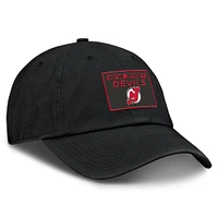 Casquette ajustable authentique Pro Prime Fanatics noire pour homme des New Jersey Devils