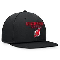 Casquette Snapback Pro Prime authentique noire New Jersey Devils Fanatics pour hommes