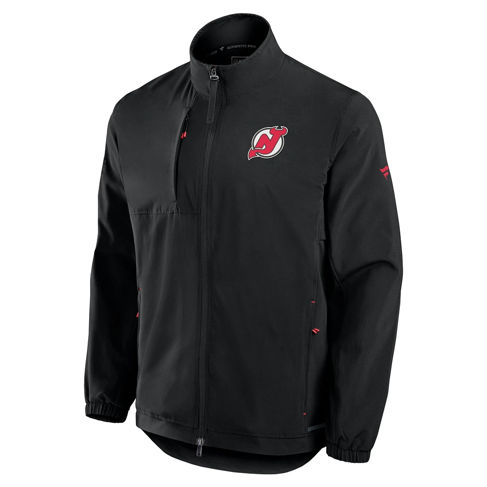 Veste d'entraîneur entièrement zippée Pro Rink authentique des New Jersey Devils de Fanatics pour hommes