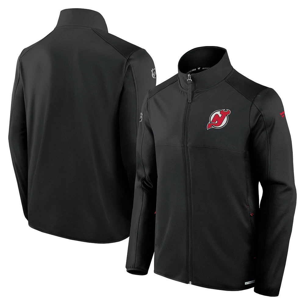 Veste polaire entièrement zippée New Jersey Devils Authentic Pro Rink pour homme Fanatics Black