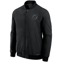 Veste aviateur entièrement zippée Fanatics New Jersey Devils Authentic Pro Road pour homme noire