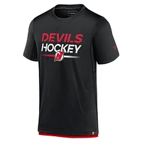 Men's Fanatics  Black New Jersey Devils Authentic Pro Tech T-Shirt