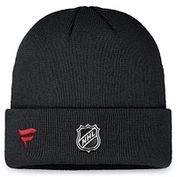 Bonnet en tricot à revers authentique Pro Training Camp Fanatics noir des New Jersey Devils pour hommes