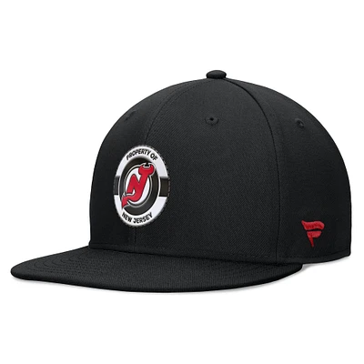 Men's Fanatics Black New Jersey Devils Authentic Pro Training Camp Snapback Hat