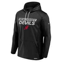 Men's Fanatics Black New Jersey Devils Big & Tall Authentic Pro Pullover Hoodie