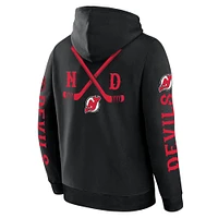 Men's Fanatics Black New Jersey Devils Big City Legacy Fleece Pullover Hoodie