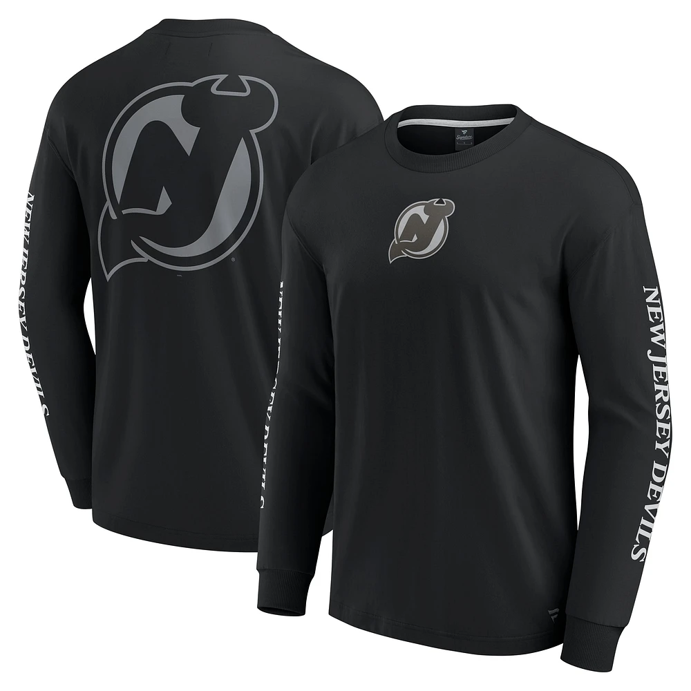 T-shirt à manches longues noir pour hommes Fanatics New Jersey Devils Elements Strive