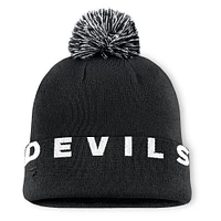 Men's Fanatics  Black New Jersey Devils Fundamental High Stick Cuffed Knit Hat with Pom