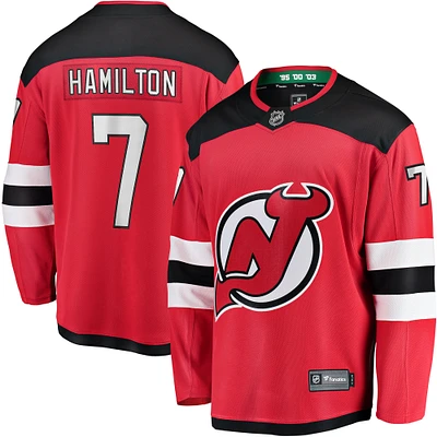 Maillot de joueur Breakaway des Devils du New Jersey Fanatics Dougie Hamilton rouge pour hommes