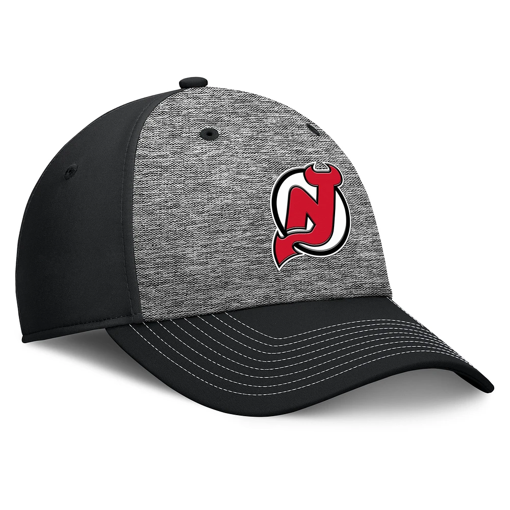 Men's Fanatics Gray/Black New Jersey Devils Fundamental Top Shelf 2-Tone Flex Hat