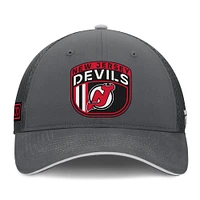 Casquette ajustable pour homme Fanatics New Jersey Devils Authentic Pro Home Ice Trucker grise