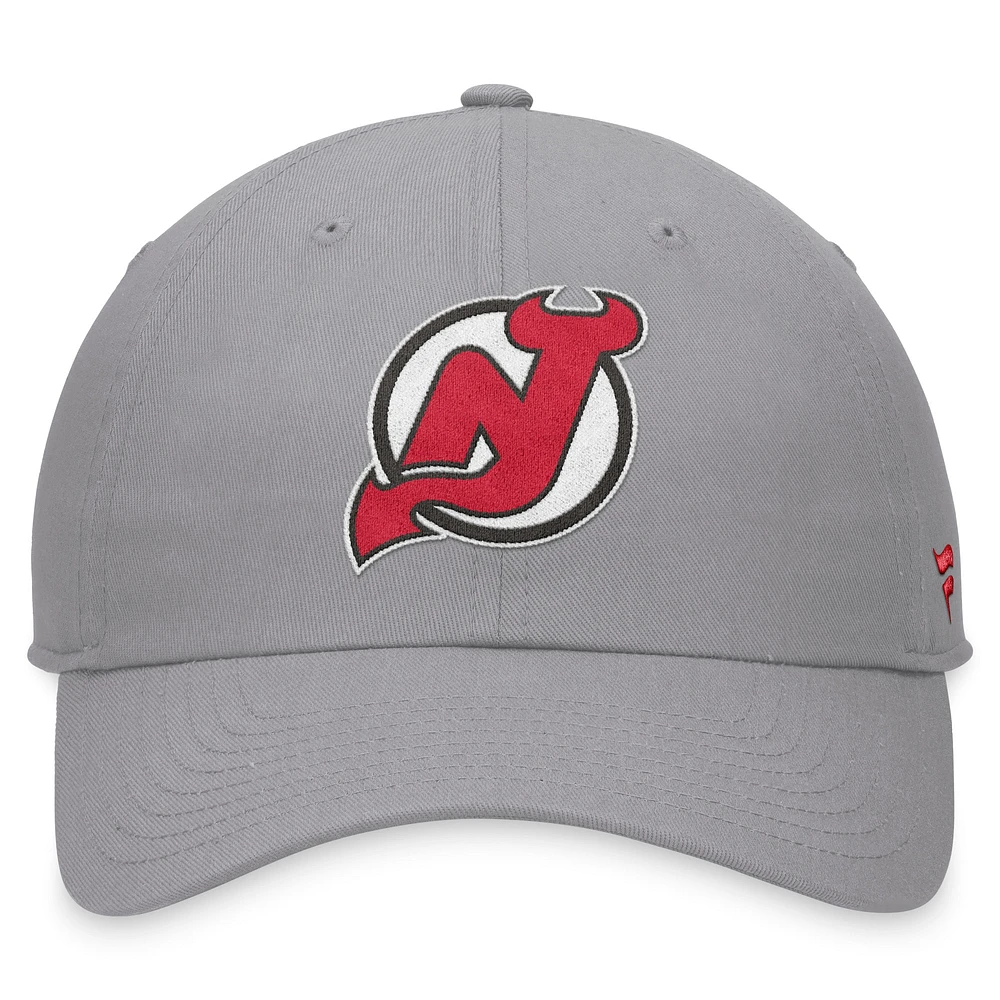 Men's Fanatics Gray New Jersey Devils Extra Time Adjustable Hat