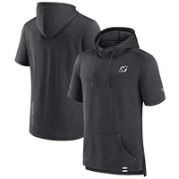 Sweat à capuche authentique Pro Fanatics Heather Charcoal New Jersey Devils pour homme