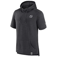 Sweat à capuche authentique Pro Fanatics Heather Charcoal New Jersey Devils pour homme