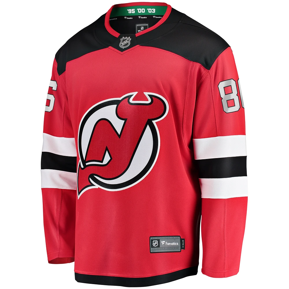 Maillot de joueur échappé des Devils du New Jersey Fanatics Jack Hughes rouge pour hommes