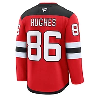 Men's Fanatics Jack Hughes Red New Jersey Devils Home Premium