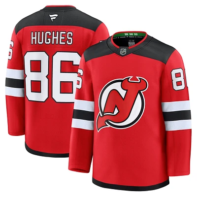 Maillot de qualité supérieure à domicile des Devils du New Jersey rouge Jack Hughes Fanatics pour hommes