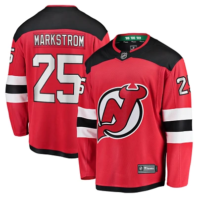 Fanatics pour hommes Jacob Markstrom rouge New Jersey Devils Home Premier Breakaway Player Maillot