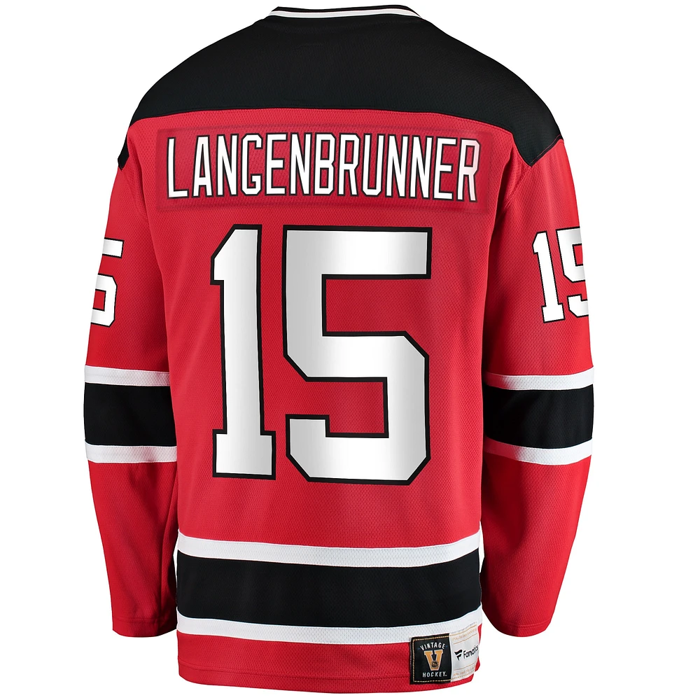 Men's Fanatics Jamie Langenbrunner Red New Jersey Devils Premier Breakaway Retired Player