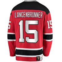 Men's Fanatics Jamie Langenbrunner Red New Jersey Devils Premier Breakaway Retired Player