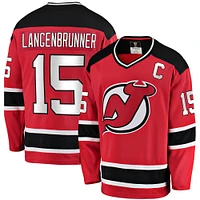 Men's Fanatics Jamie Langenbrunner Red New Jersey Devils Premier Breakaway Retired Player