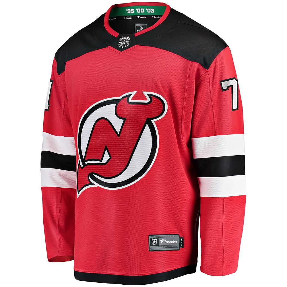 Men's Fanatics Jonas Siegenthaler Red New Jersey Devils Home Breakaway Player