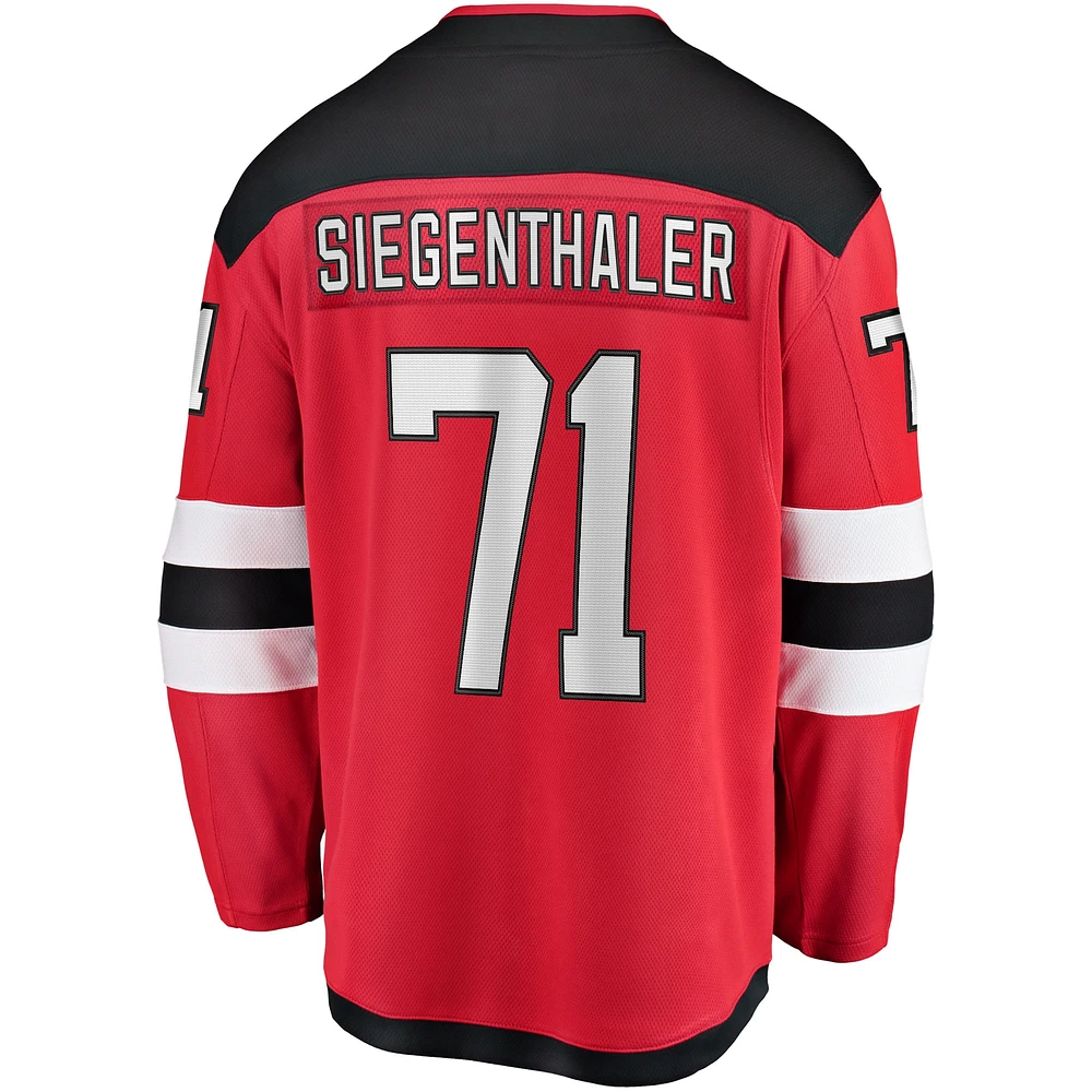 Men's Fanatics Jonas Siegenthaler Red New Jersey Devils Home Breakaway Player