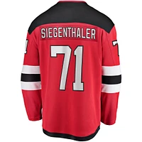 Fanatics pour hommes Jonas Siegenthaler Rouge New Jersey Devils Home Breakaway Player Maillot