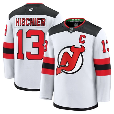 Men's Fanatics Nico Hischier White New Jersey Devils Away Premium