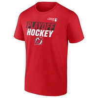 T-shirt rouge Fanatics pour homme, équipe des Devils du New Jersey, éliminatoires de la Coupe Stanley 2025