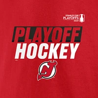 T-shirt rouge Fanatics pour homme, équipe des Devils du New Jersey, éliminatoires de la Coupe Stanley 2025