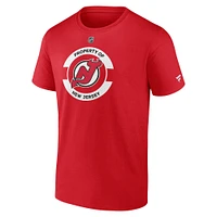 T-shirt secondaire authentique Pro Core des New Jersey Devils pour hommes Fanatics Red