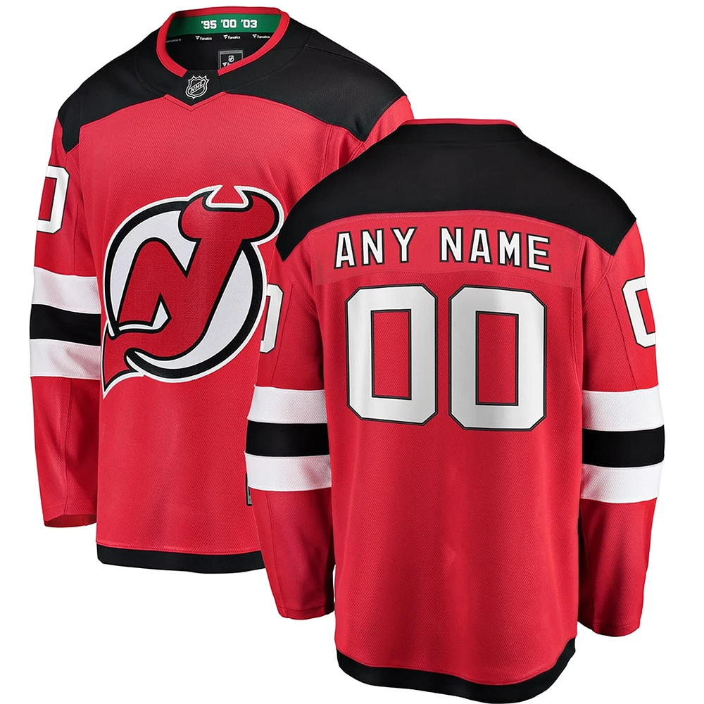 Hommes fanatiques de marque rouge Devils Breakaway du New Jersey - Maillot personnalisé