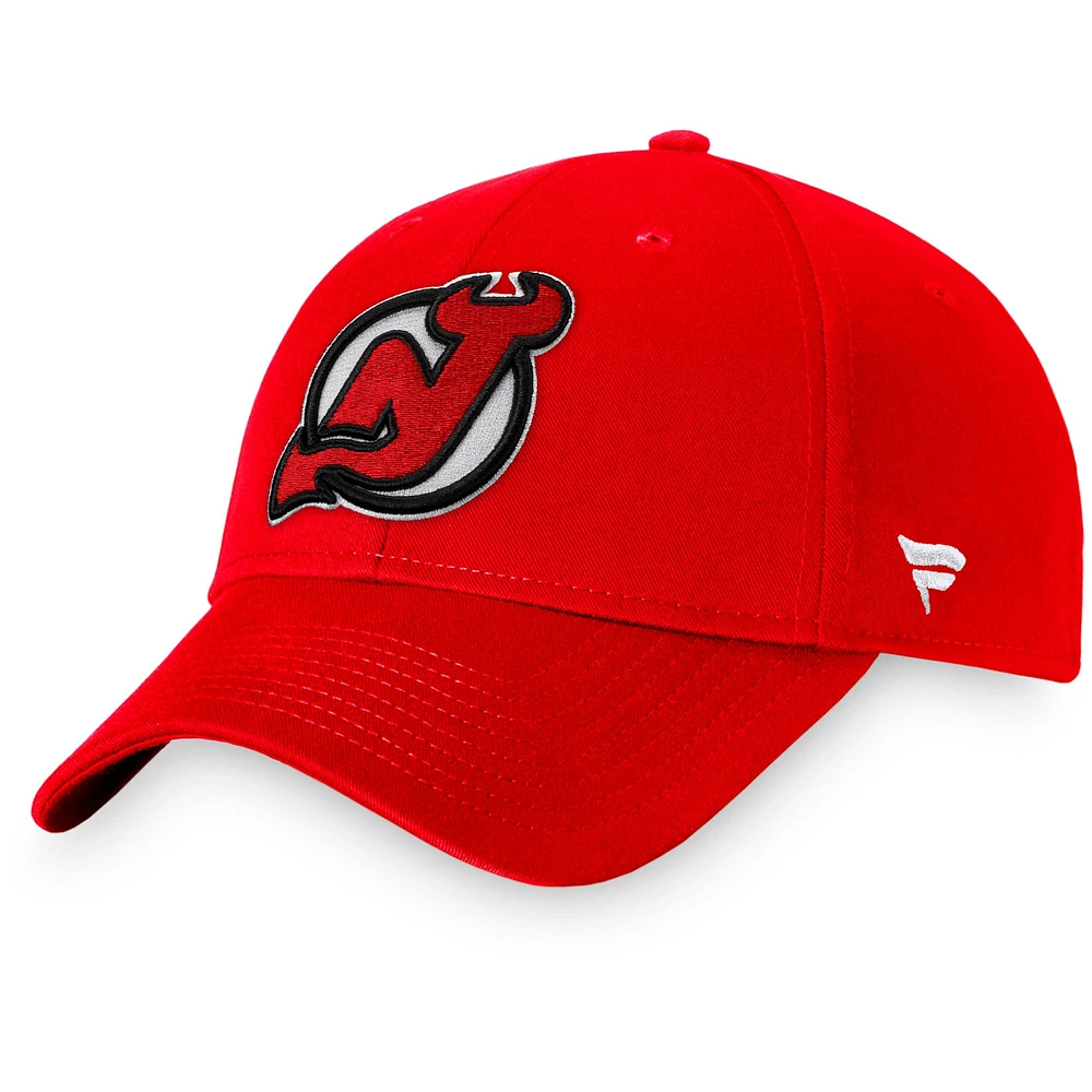 Casquette réglable Fanatics rouge New Jersey Devils Core pour hommes