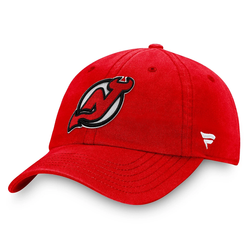 Casquette ajustable avec logo principal Core Red New Jersey Devils Fanatics pour hommes