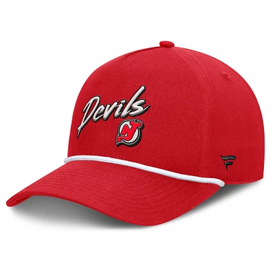 Casquette ajustable en corde A-Frame de la collection Decades des New Jersey Devils pour hommes Fanatics Red