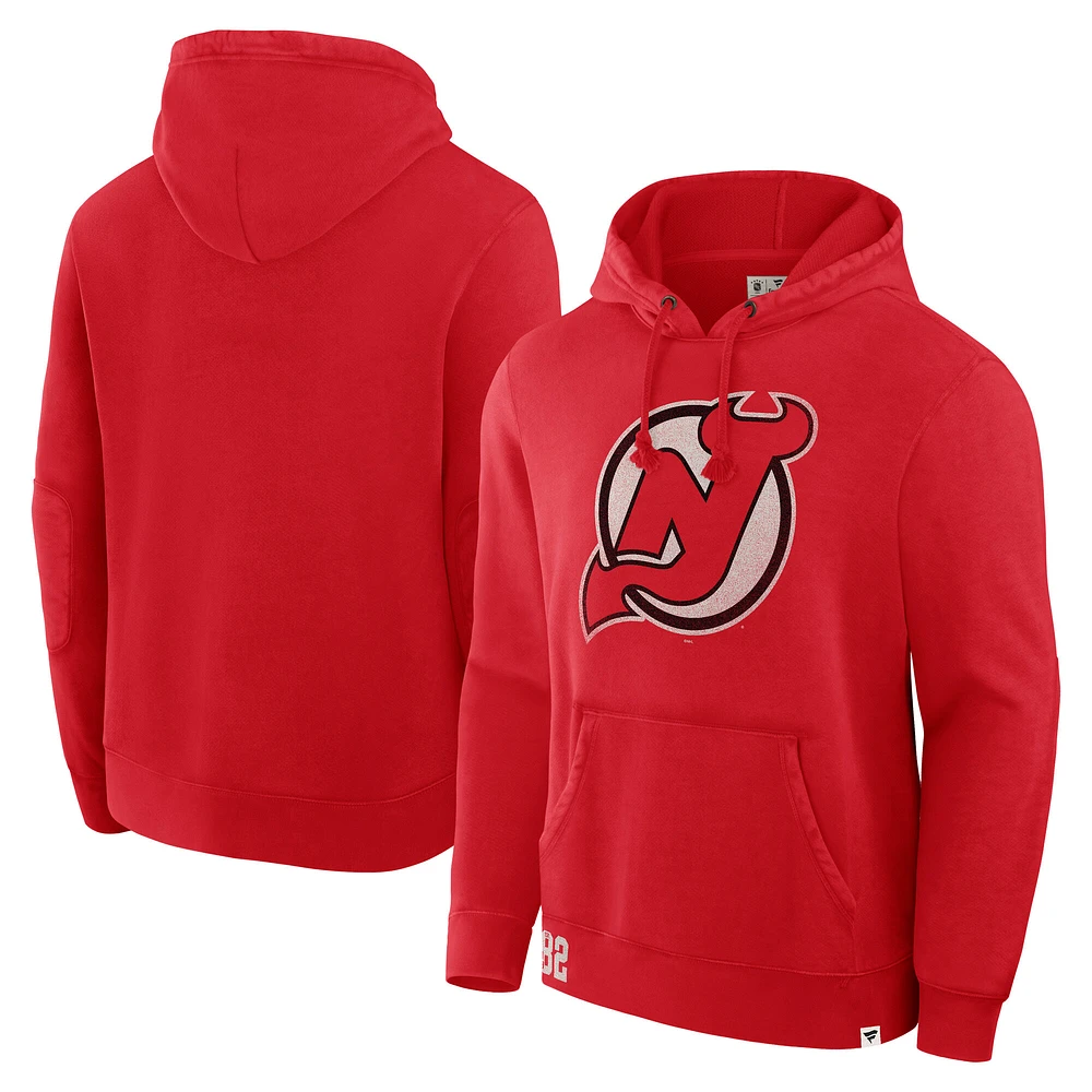 Sweat à capuche en polaire rouge pour homme Fanatics New Jersey Devils Decades Collection Tradition