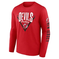 Men's Fanatics Red New Jersey Devils Headline Long Sleeve T-Shirt