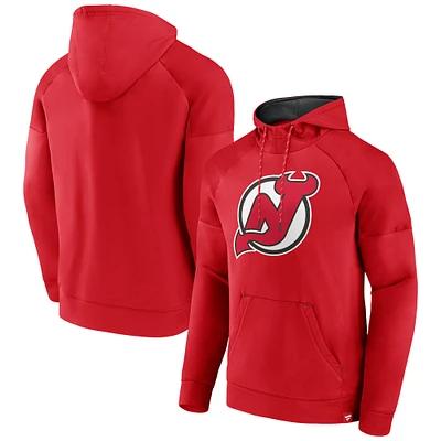 Sweat à capuche manches longues raglan emblématique des New Jersey Devils de Fanatics pour hommes