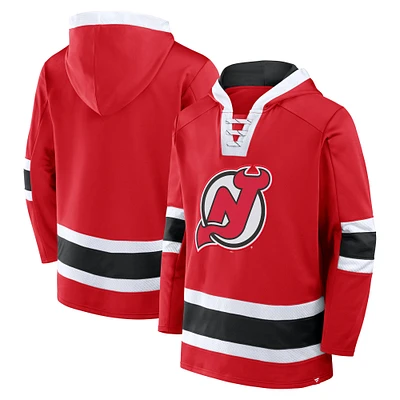 Sweat à capuche en polaire rouge fanatiques pour hommes New Jersey Devils Inside Line