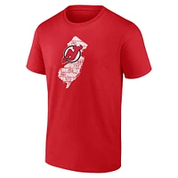 T-shirt local rouge Fanatics des Devils du New Jersey pour hommes