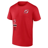 T-shirt rouge fanatiques pour hommes des Devils du New Jersey représentent