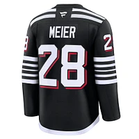 Maillot de remplacement premium noir New Jersey Devils Timo Meier pour hommes Fanatics