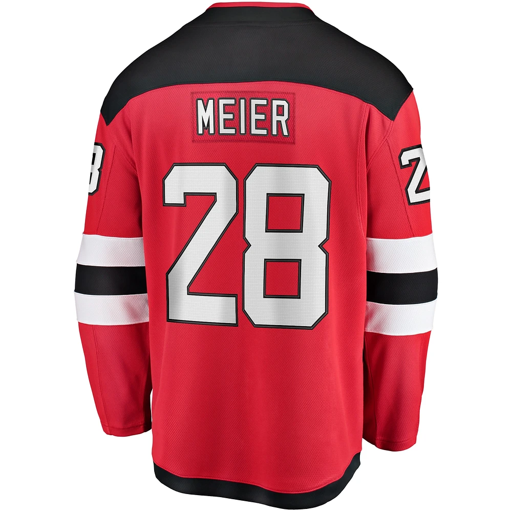 Fanatics pour hommes Timo Meier rouge New Jersey Devils Home Breakaway Maillot