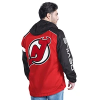Veste à capuche demi-zip latéral G-III Sports by Carl Banks pour homme, rouge/noir, New Jersey Devils