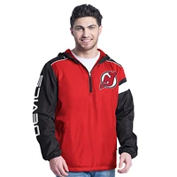 Veste à capuche demi-zip latéral G-III Sports by Carl Banks pour homme, rouge/noir, New Jersey Devils